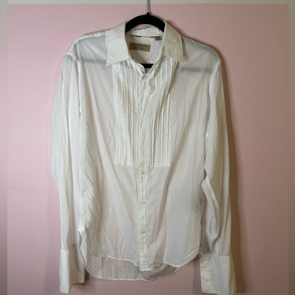 Burberry White Button Down Shirt Size Small - Picture 3 of 11